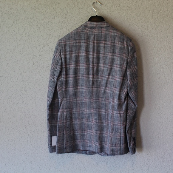 Linen Sportcoat NWT (NHP) Plaid Red & Blue 38R - Picture 6 of 6